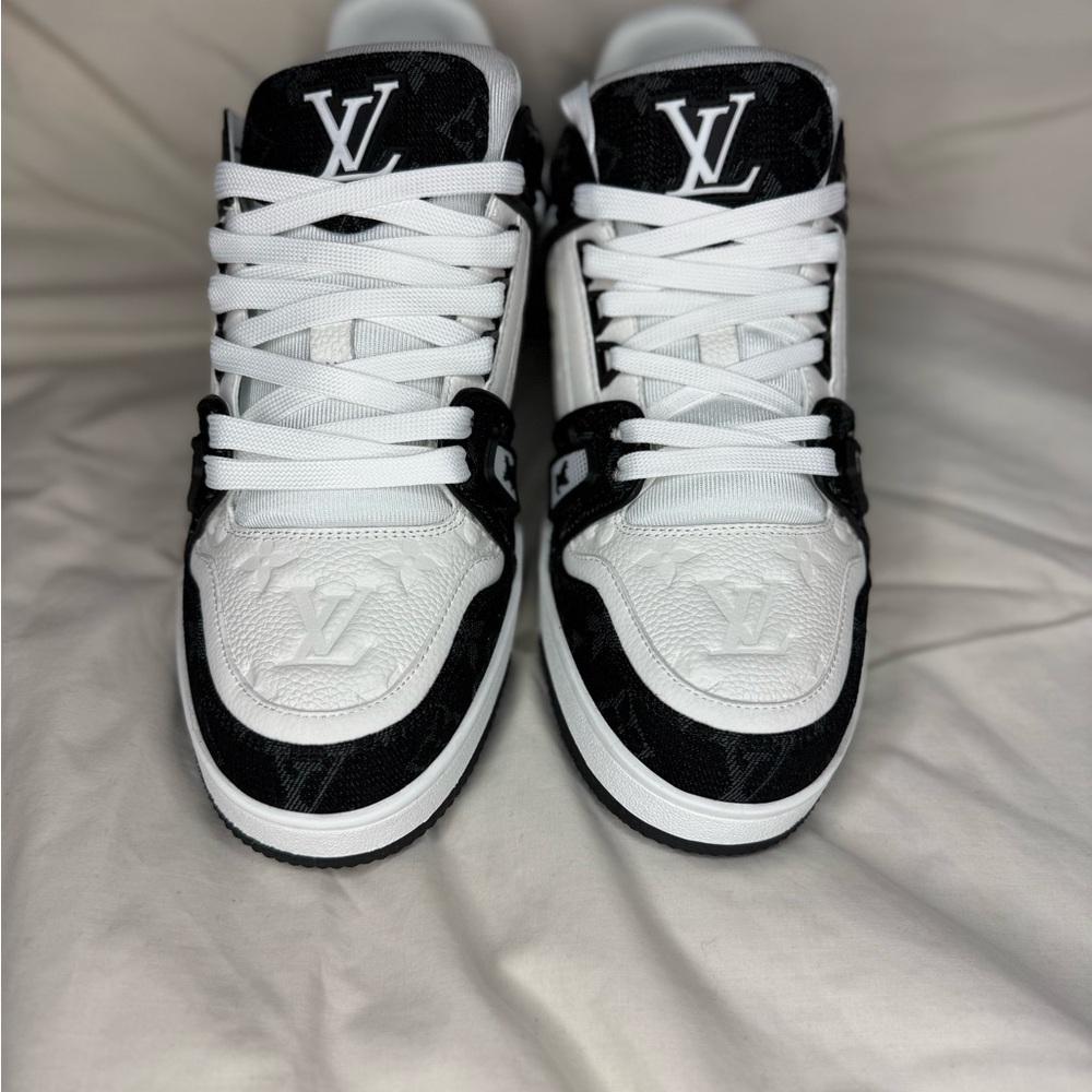 Louis Vuitton Black and White High-Top Sneakers